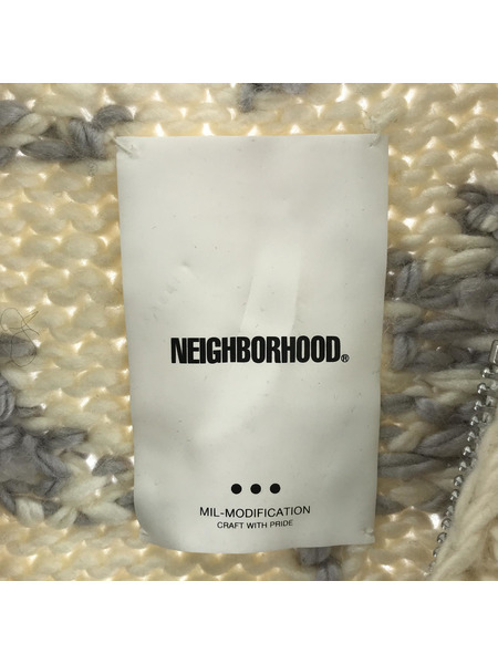NEIGHBORHOOD ニット・セーター 総柄 カウチンニット 白 (L)
