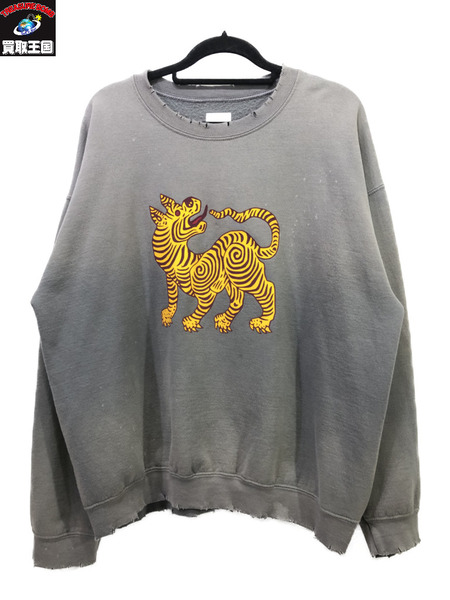 SASQUATCHfabrix. ORIENTAL TIGER SWEAT GRAY L/グレー/サスクワァッチ