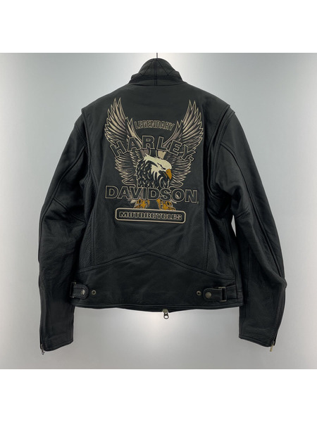 Harley-Davidson ライナー付キ牛革シングルライダースジャケット (L)