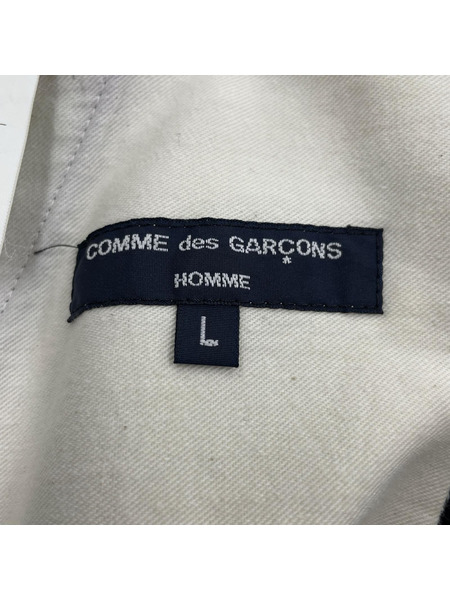 COMME des GARCONS HOMME 22AW 1タック コットンチノクロストラウザー L チャコール