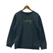 STUSSY ロゴ刺繍 スウェット ブルー (M)