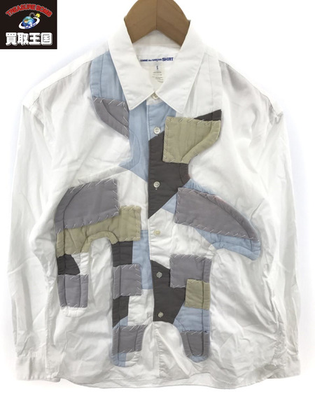 Comme des on sale garcons shirt patchwork