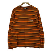 XLARGE 長袖Tシャツ・カットソー ボーダー オレンジ (M)