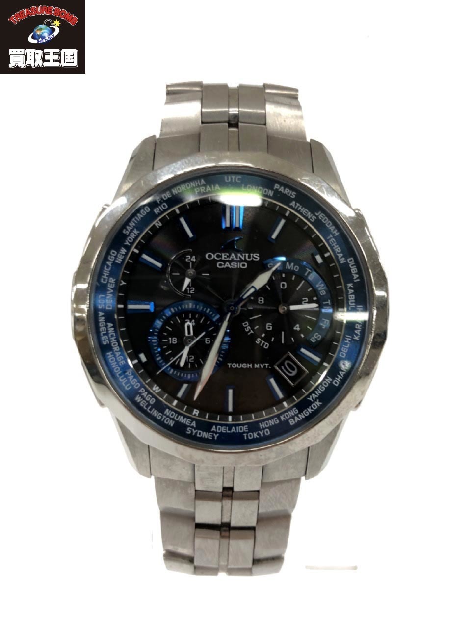 CASIO OCEANUS OSIAN MANTA BLUE BLACK OCW-S1400 VERYGOOD #2C61