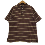 STUSSY ポロシャツ ボーダー/XL/ブラウン