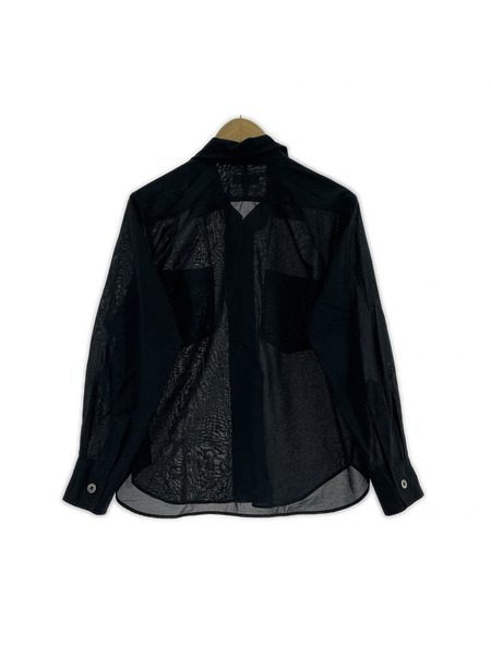 MARGARET HOWELL 長袖シャツ 23SS COTTON VOILE L/Sシャツ ブラック (Ⅱ)