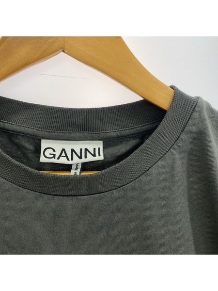 GANNI Future Heavy Drop Shoulder T-shirt Tシャツ S グレー