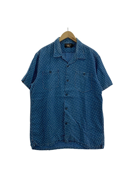 RRL 碇柄 S/Sシャツ L ブルー系[値下]