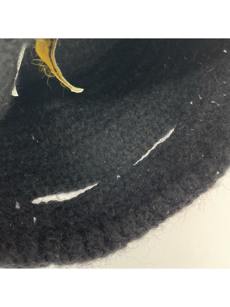 . ニットキャップ mcmachan woolen ツノ目出シニット帽 ブラック