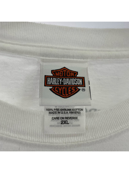 Harley-Davidson 半袖Tシャツ・カットソー 00s Flame Print L/S Tee WHT XL
