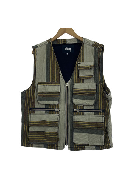 STUSSY　20AW/STRIPE CARGO VEST/M