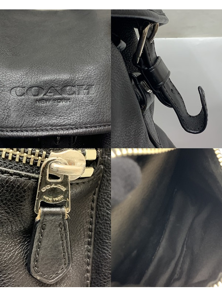 COACH レザーリュック BLK F72305 本体のみ ダメージあり コーチ リュックサック バックパック 