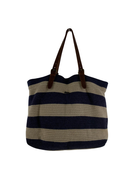 BARK ソノ他バッグ ボーダー ニット ハンドバッグ 青[値下]