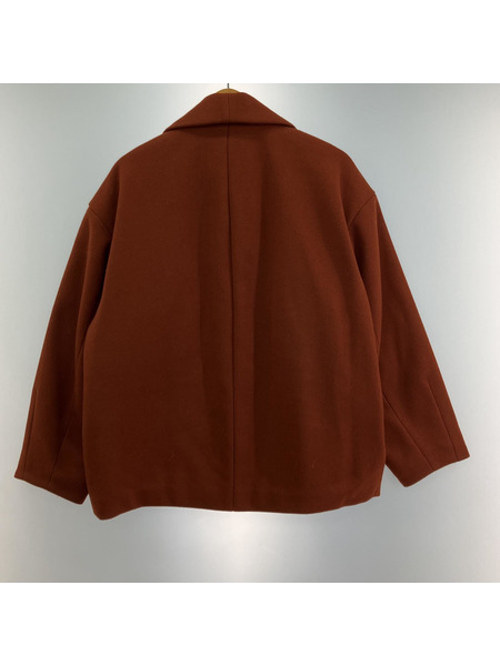 AMERI UND FLOWING COLLAR ウールライクジャケット S BRN