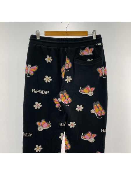 RIP N DIP パンツ 総柄 黒(L)