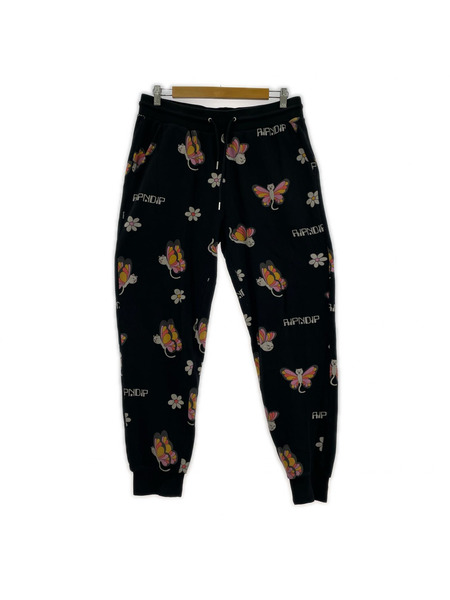 RIP N DIP パンツ 総柄 黒(L)