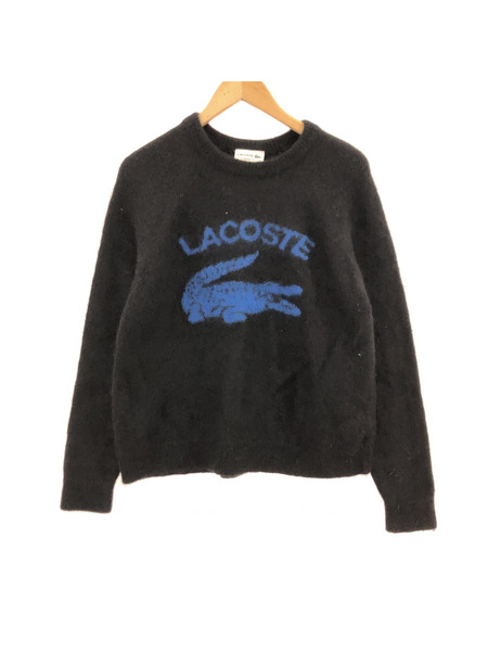 LACOSTE/アルパカ混グラフィッククルーネックセーター/M/AH0447/BLK