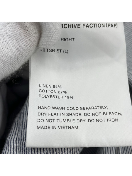 POST ARCHIVE FACTION 8.0 Right shirt サイズL ブルー タグ付