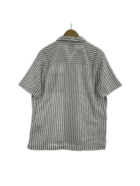 GAP 半袖シャツ 00s リネンストライプ オープンカラー (S)