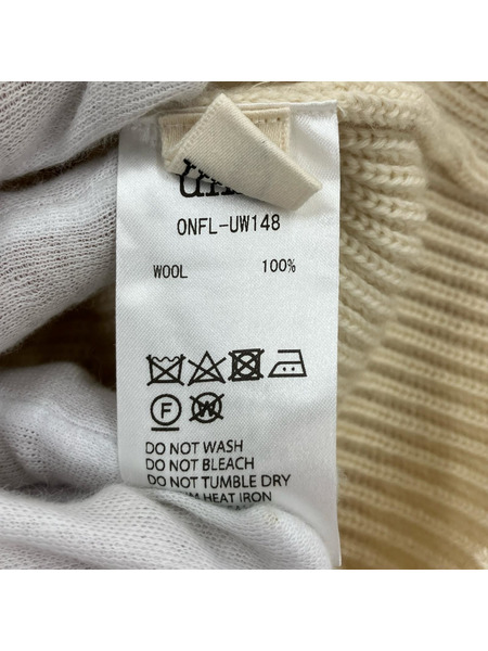 ニット・セーター unfil ハイネックリブデザインニット ベージュ[値下]