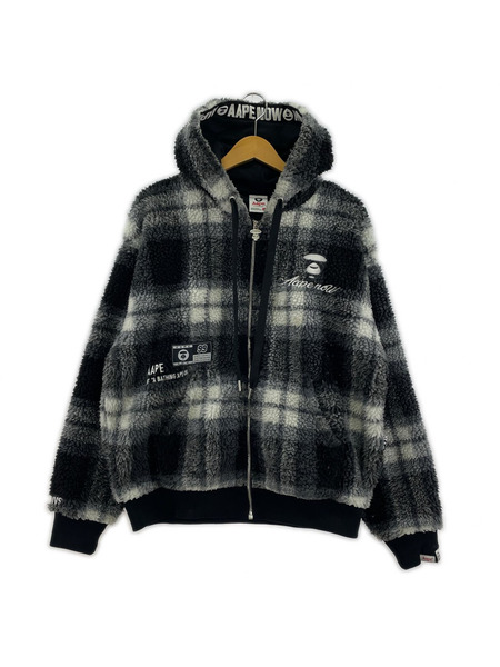 A BATHING APE ZIP UP SWEATER AAPSWM3830XXH タータンチェック (S)[値下]