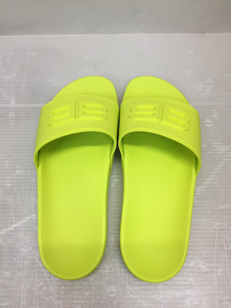 BALENCIAGA POOL SLIDE BB シャワーサンダル 27cm ネオンイエロー