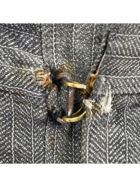 OLD・VINTAGE パンツ 推定30s フレンチブラックシャンブレーHBTワークパンツ W35