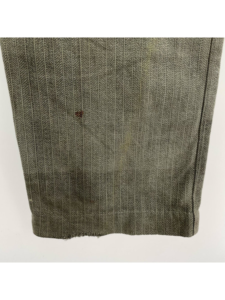 OLD・VINTAGE パンツ 推定30s フレンチブラックシャンブレーHBTワークパンツ W35