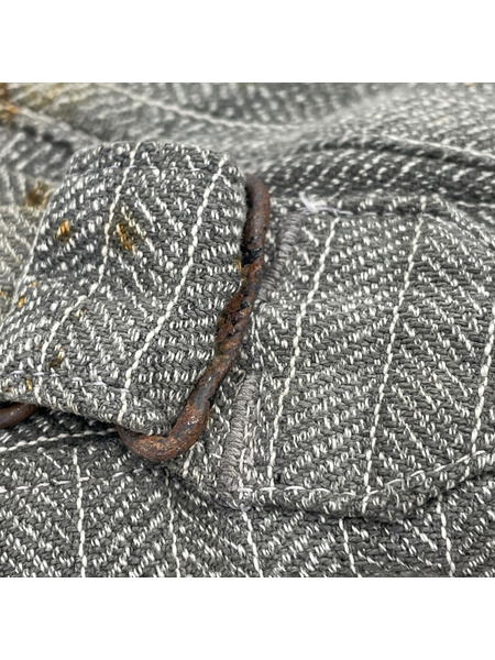 OLD・VINTAGE パンツ 推定30s フレンチブラックシャンブレーHBTワークパンツ W35