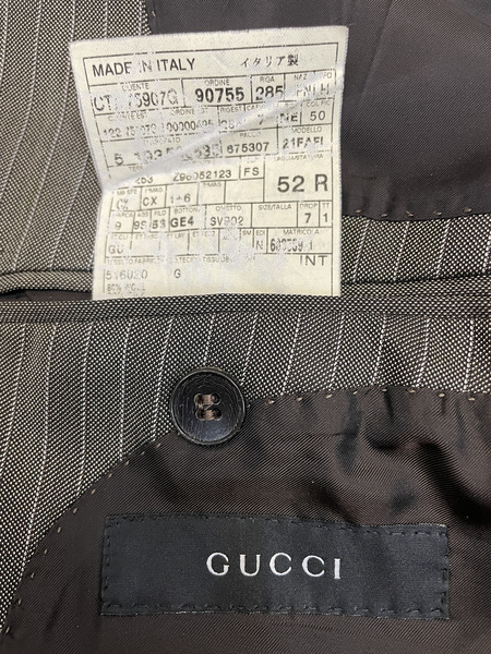 GUCCI ストライプセットアップスーツ グレー
