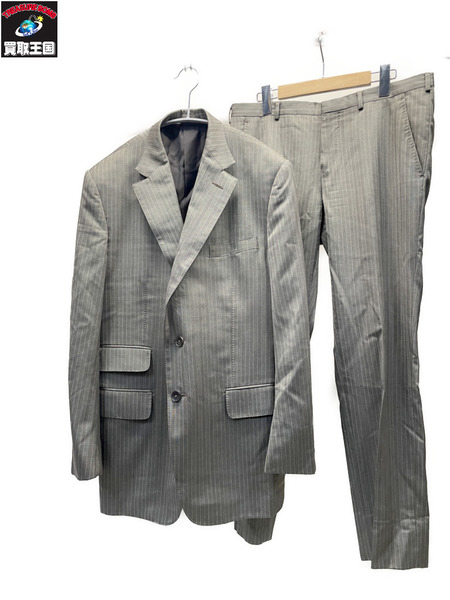 GUCCI ストライプセットアップスーツ グレー