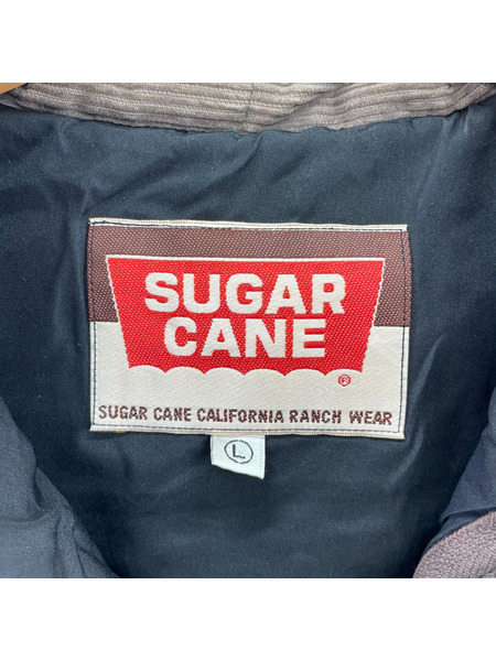 SUGAR CANE ナイロン フード付キ ダウンベスト 黒/L