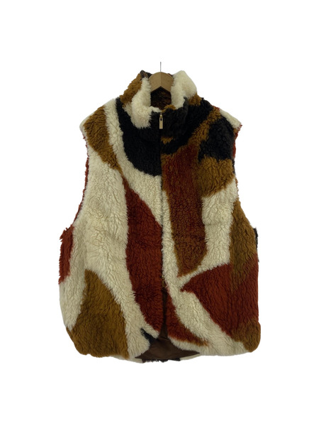 MameKurogouchi Sliver Knitted Fluffy Wool Vest ブラウン