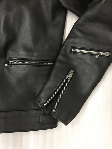 666 レザージャケット サイクロンタイプ フロントフラップ ダブルライダースジャケット LJM-8 (38)