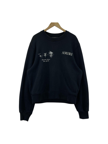 AMIRI Medical Hemp Print Jersey マリファナプリントスウェット M 黒