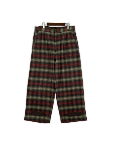NICENESS SHIRMAN / W SILK ネルイージートラウザー シーマンパンツ M 赤系