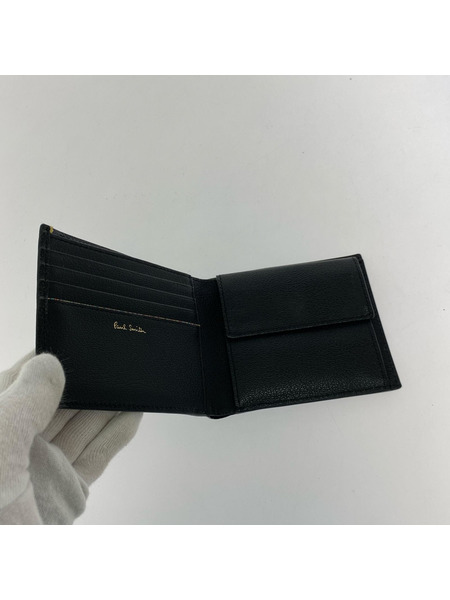 Paul Smith コンパクトウォレット 二ツ折リ財布/レザー/黒