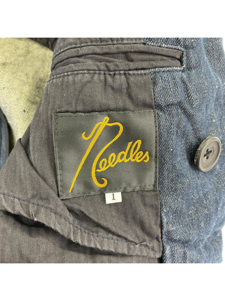 Needles デニムジャケット レザー切替