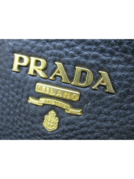 サフィアーノ レザーショルダーバッグ　黒