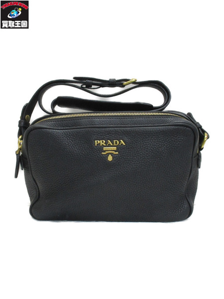 サフィアーノ レザーショルダーバッグ　黒