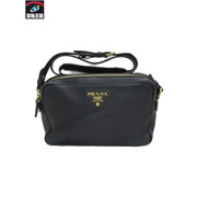 サフィアーノ レザーショルダーバッグ　黒