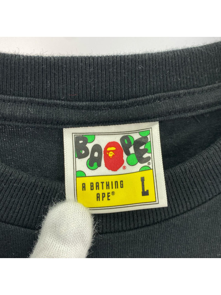A BATHING APE 半袖Tシャツ・カットソー NEON CAMO BIG APE HEAD TEE 黒 (L)