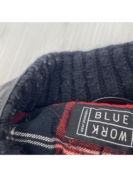 BLUE WORK ライダースジャケット ブラック 羊革（M）
