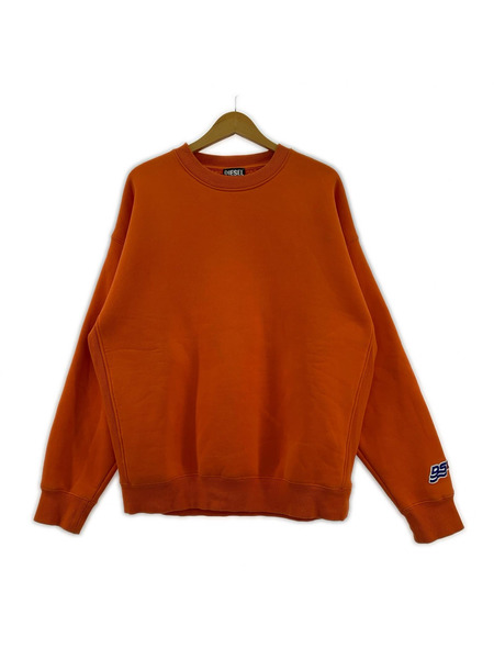 DIESEL S-MART-RIB-B1 オーバーサイズスウェット 橙 (M)