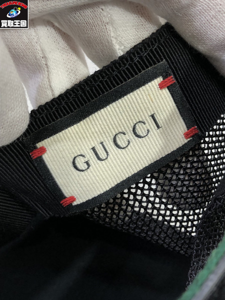 GUCCI GGスプリームタイガー　モノグラムメッシュキャップ