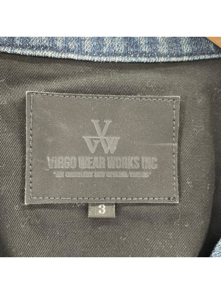 VIRGO ライダース デニム スタッズ インディゴ