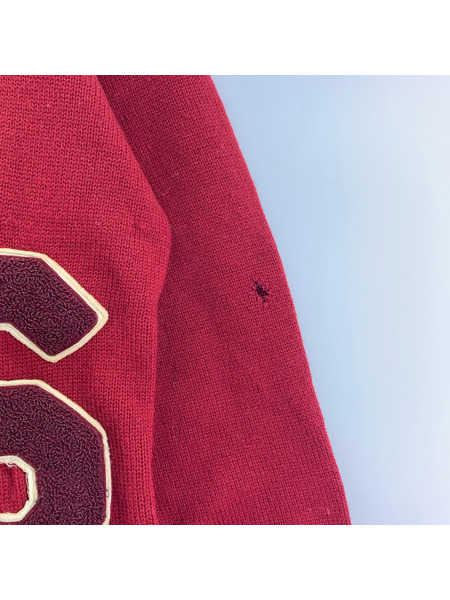 60s CHEERLEADER レタードカーディガン 40 赤