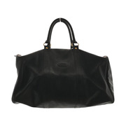 LONGCHAMP フランス製レザーボストン BLK