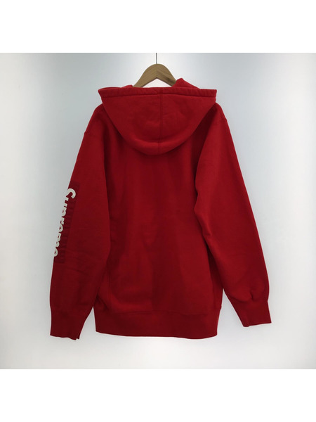 17SS/Supreme/Sleeve Patch Hooded Sweatshirt/XL/RED