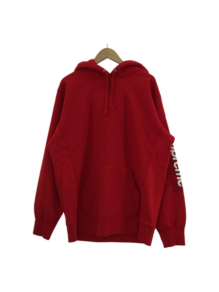 17SS/Supreme/Sleeve Patch Hooded Sweatshirt/XL/RED